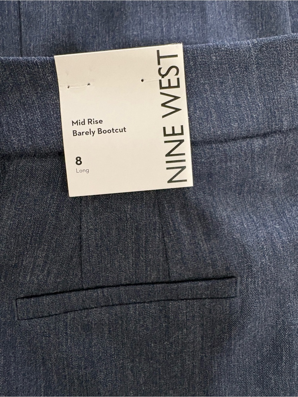 Nine West Mid Rise Barely Bootcut Pants | Size 8 Long | Blue | NWT - Picture 4 of 5